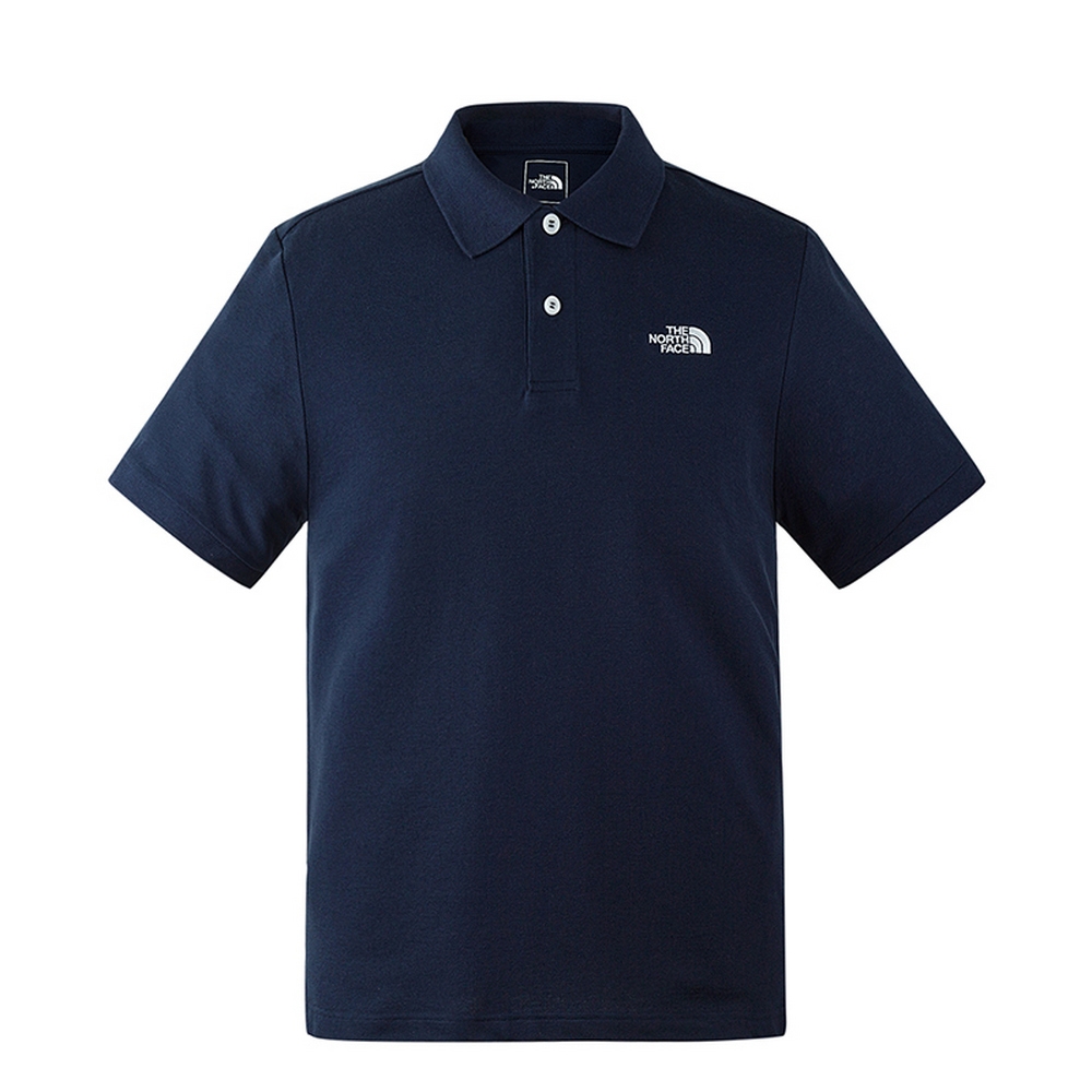 THE NORTH FACE M S/S LOGO POLO-AP 男女短袖POLO上衣-藍